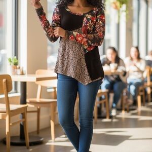 Floral Patchwork Lace Blouse